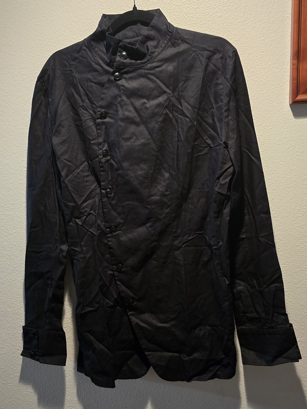ALCHEMY Black Asymmetrical Button Tunic Shirt